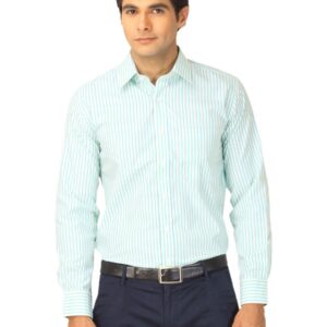 Mark Taylor Men Yellow & Blue Striped Shirt