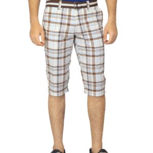 Scullers Men Check Brown Shorts