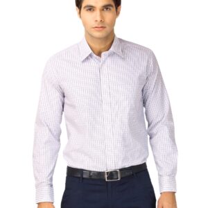 Mark Taylor Men Brown & White Checked Shirt