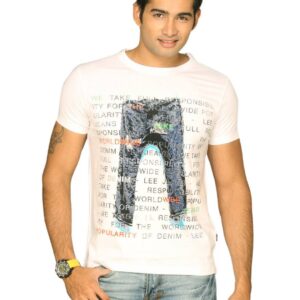Lee Men's Printed White T-shirt