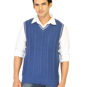 Flying Machine Men Solid Blue Sweaters