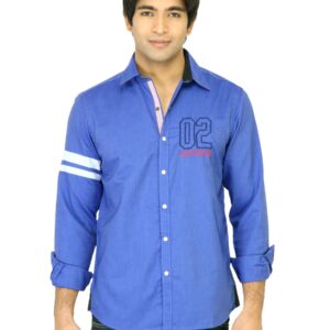 John Players Men Solid Blue Shirt