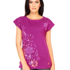 ADIDAS Women Printed Pink T-shirt