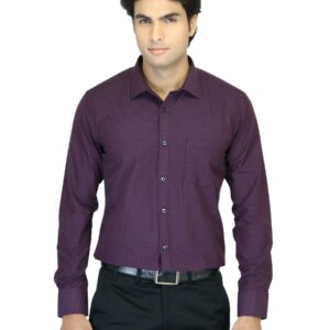 John Miller Men Check Purple Shirt