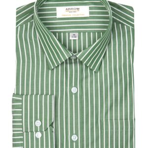 Arrow Men Green Striped Shirt