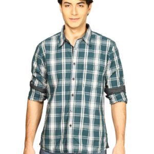 Indigo Nation Men Checks Shirt Green Shirts