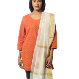 Fabindia Women Off White Chanderi Dupatta