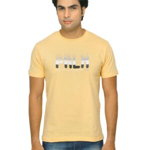 Proline Men Yellow T-shirt with Printed Detail
