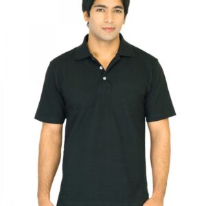 Proline Mens Solid Black Polo Tshirt