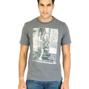 Puma Men Printed Grey Tshirts