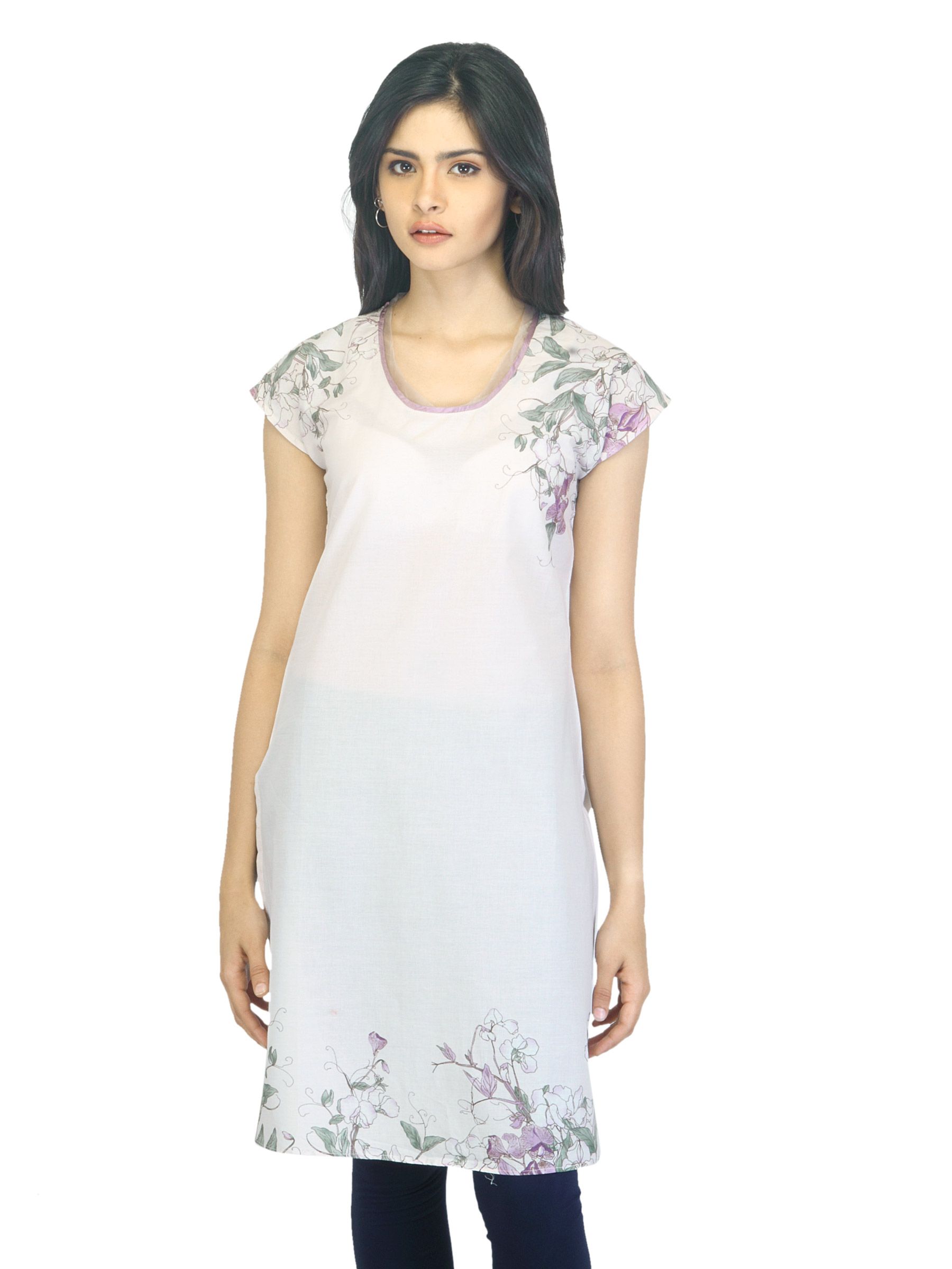 W Women Printed Light Pink Kurta