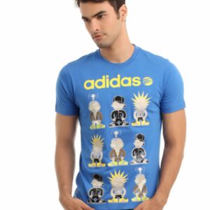 ADIDAS Men Blue  Printed T-shirt