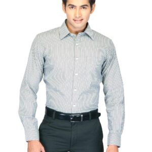 Mark Taylor Men Green Striped Shirt