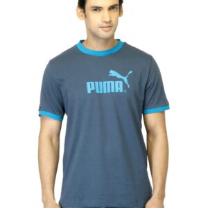 Puma Men Large Logo Ringer Blue T-shirt