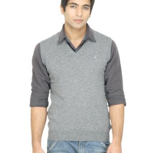 United Colors of Benetton Men Solid Grey Sweater