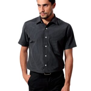 John Players Men Stripes Black Shirt