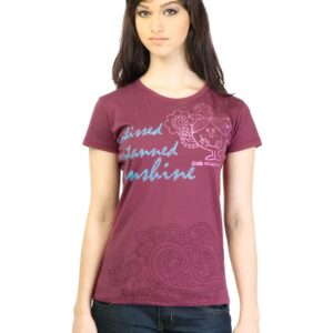 Little Miss Women Printed Magenta T-shirt