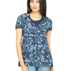 s.Oliver Women Printed Navy Blue Top