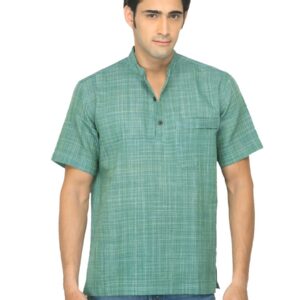 Fabindia Men Khadi Green Kurta