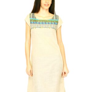 W Women Solid Beige Kurtas