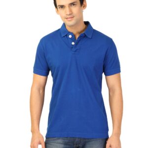Basics Men Blue Polo T-shirt