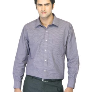 John Miller Men Check Purple Shirt