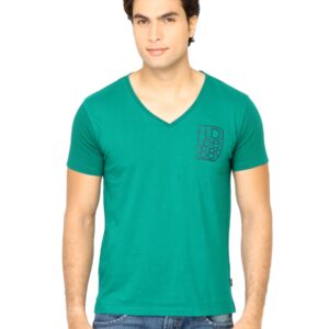 Lee Men Solid Green Tshirt