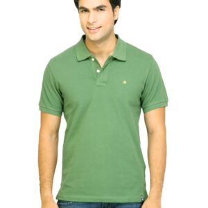Arrow Sport Men Solid Green Polo Tshirts