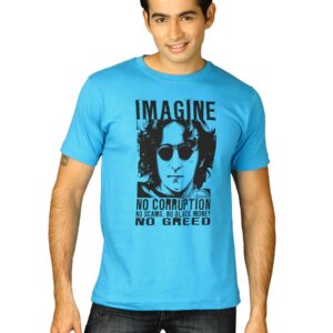 Tantra Men Imagine No Corruption Blue Tshirts