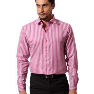 John Players Men Stripes Pink Shirt