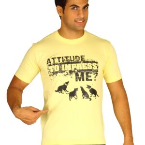 Myntra Men's Attitude To Impress Me Yellow T-shirt