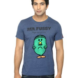Mr. Men Printed Navy Blue T-shirt
