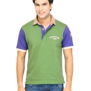 Arrow Sport Men Solid Green Polo Tshirts
