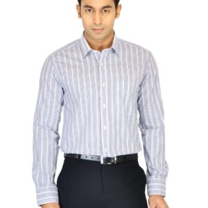Black Coffee Men Stripes Blue Shirt