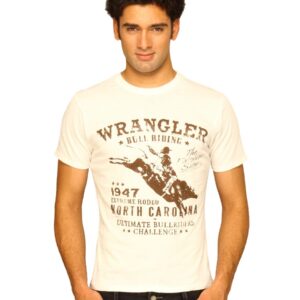 Wrangler Men's Poster Print Slub Offwhite T-shirt