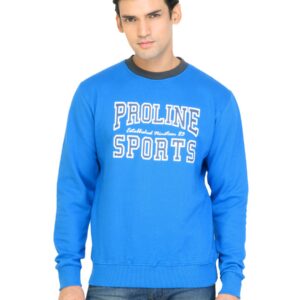 Proline Men Blue Printed Sweatshirt