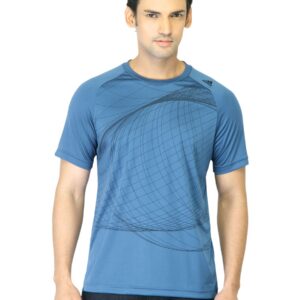 ADIDAS Men Blue Printed T-shirt