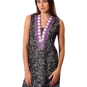 Aneri Women Grey & Black Printed Kurta