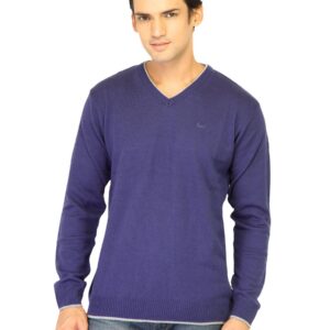 Flying Machine Men Solid Blue Sweaters