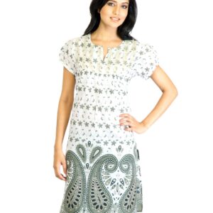 Visudh Green Printed Ethnic Kurta