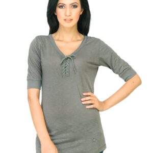 United Colors of Benetton Women Solid Grey Tops