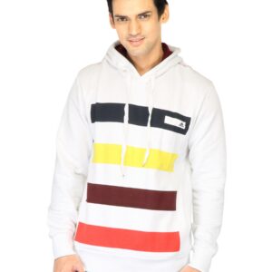 ADIDAS Men Sf Striped Hood White Sweatshirts