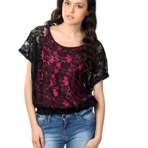 Tonga Women Black & Pink Top