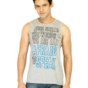 Probase Men Printed Grey Tshirts
