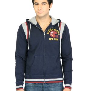 Basics Men Navy Printed Sweatshirt