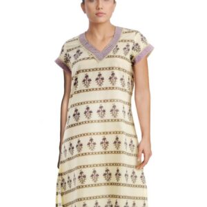 Diva Women Printed Cream Kurta