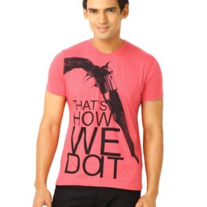 United Colors of Benetton Men Printed Pink Tshirts
