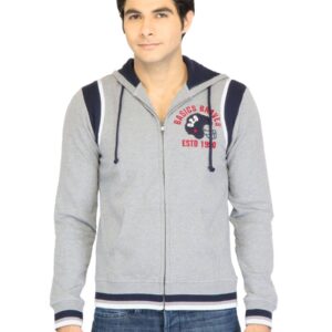 Basics Men Grey Printed Sweatshirt