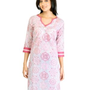 Visudh Pink Printed Ethnic Kurta