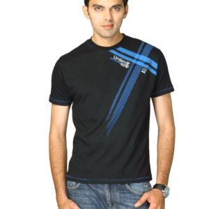 Proline Men Black Round Neck T-shirt